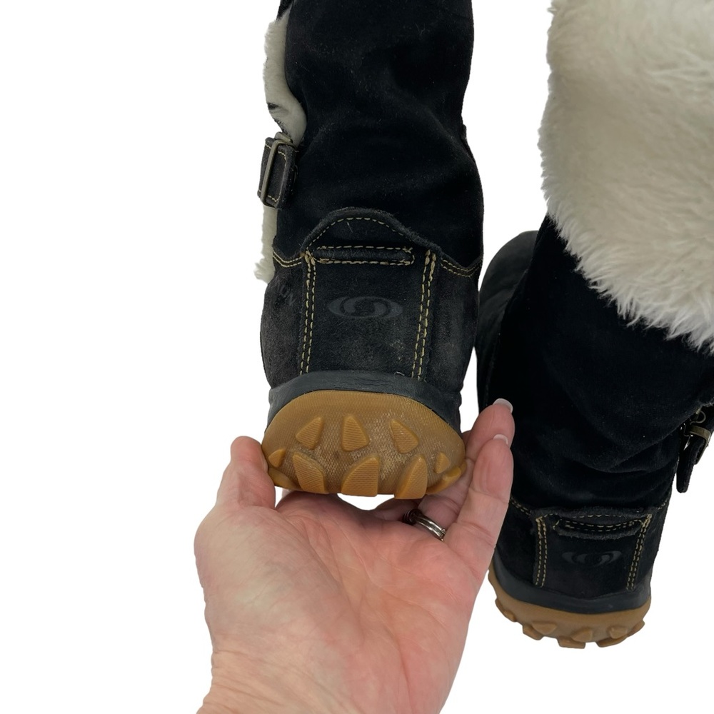 Salomon Lhasa Suede & Fur Boots 9 Black - Picture 9 of 16
